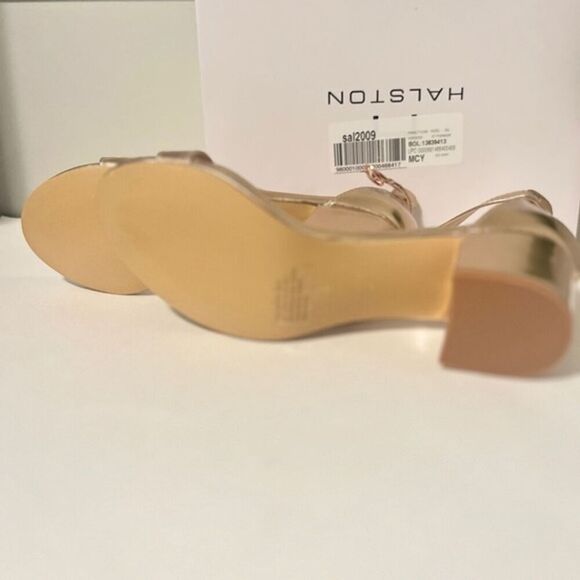 H Halston Women's Practical Block Heel Dress Sandals in Rose Gold Size 8.5and 9 - Picture 8 of 10